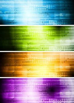 Technical vector banners Technical vector banners, four colours. Eps 10 Co... Foto stock
