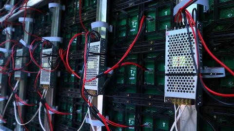 Technical view of LED panel back with intricate circuit connections Stock Photos
