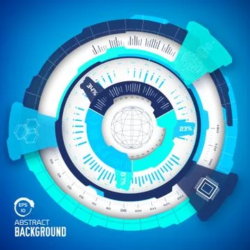 Technical virtual technology industrial infographic concept. Vector design Stock Illustration