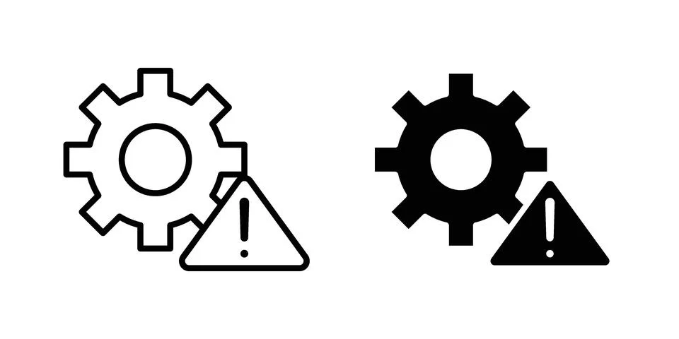 Technical warning icon Illustration set. Vector Eps10 for apps Stock Illustration