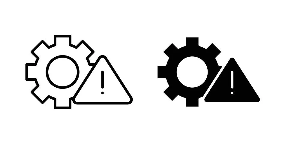 Technical warning icon Illustration set. Vector Eps10 for apps Stock Illustration