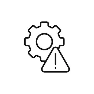 Technical warning logo sign vector outline Illustrazione stock