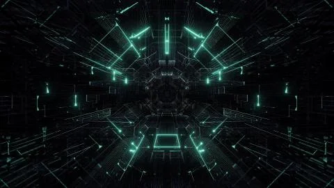 Technical wireframe visual 3d rendering design Illustrazione stock
