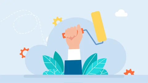 Technical work. Paint roller in hand. Brush in hand. Man is holding a roller Vidéo 330077778