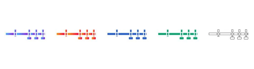 Technical Workflow Progress Icons Stock Illustration