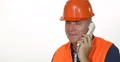 Technical Workman Landline Phone Man Talking Receiving Good News Raising Salary 4k or 4k+ Resolution