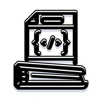 Technical writer compiling software code documentation concept Stockillustratie