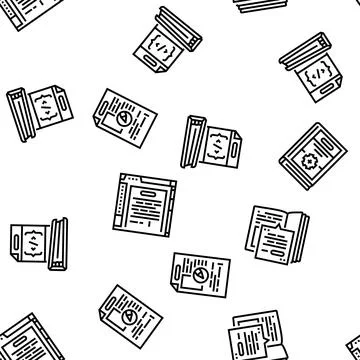 Technical writer doc seamless pattern vector Stock Illustration