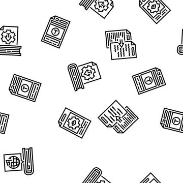 Technical writer doc seamless pattern vector Stock Illustration