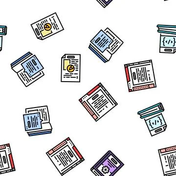 Technical writer doc seamless pattern vector 스톡 일러스트