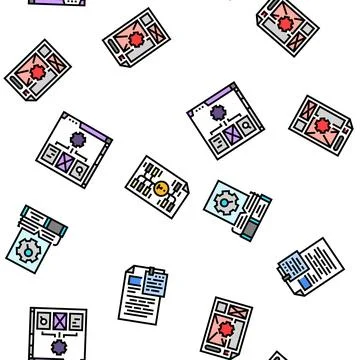 Technical writer doc seamless pattern vector 스톡 일러스트