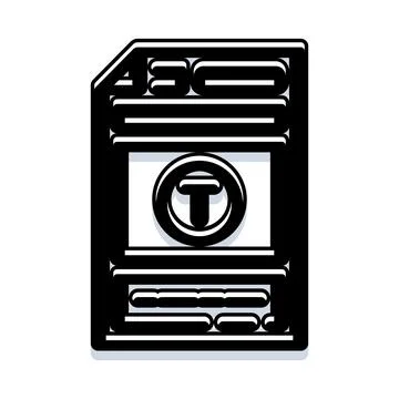 Technical writing data information document card icon Illustrazione stock