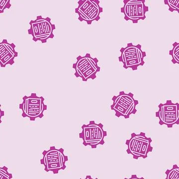 Technical writing mechanical engineer glyph seamless pattern Stock Illustration