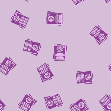 Technical writing mechanical engineer glyph vector seamless pattern Stock Illustration