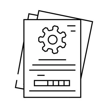 Technical writing mechanical engineer line icon vector illustration Stock Illustration