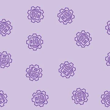 Technical writing mechanical engineer line seamless pattern Stock Illustration