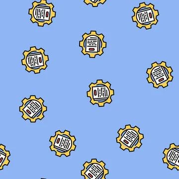 Technical writing mechanical engineer vector seamless pattern Stock Illustration