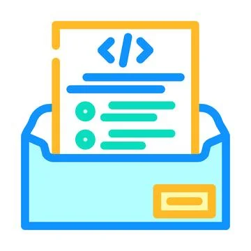 Technical writing software color icon vector illustration イラスト素材