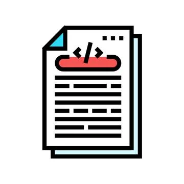 Technical writing software color icon vector illustration 库存插图