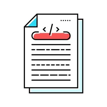 Technical writing software color icon vector illustration 库存插图