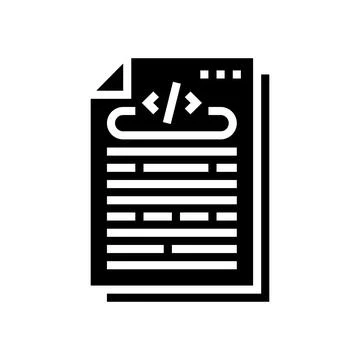 Technical writing software glyph icon vector illustration 库存插图