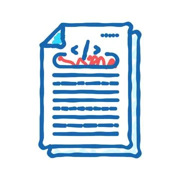 Technical writing software icon doodle illustration 스톡 일러스트