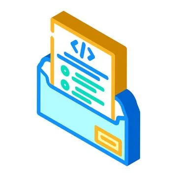 Technical writing software isometric icon vector illustration イラスト素材
