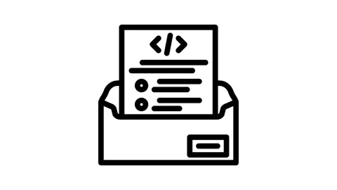 Technical writing software line icon animation Stock Footage 326761421