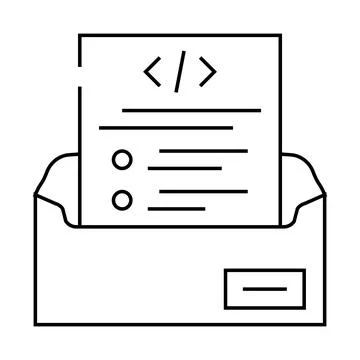 Technical writing software line icon vector illustration Illustrazione stock