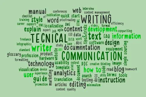 Technical writing word cloud. Stock Illustration