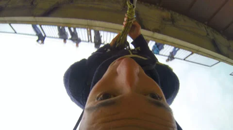 Technically competent jump off a bridge Stock Footage 37048243