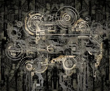 Technically electronic background Illustrazione stock