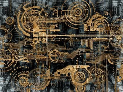 Technically electronic background Stock Illustration