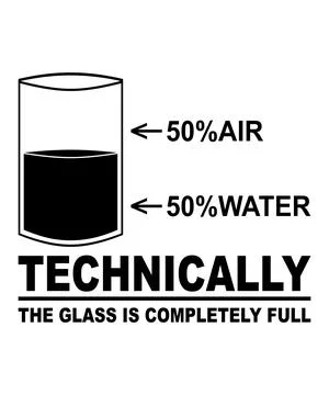 Technically The Glass is Completely Full Stock Illustration