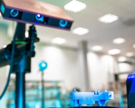 Technically professional machine for 3D scanning and measurement of plastic Stock-Fotos