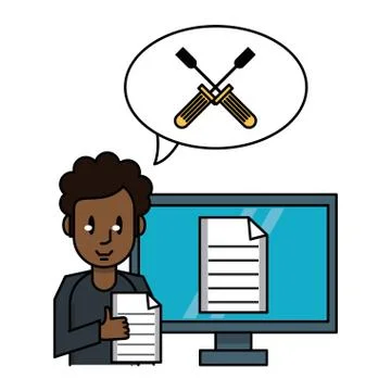Technicalsupport for computer Illustrazione stock