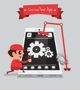 Technician App Stock Illustration