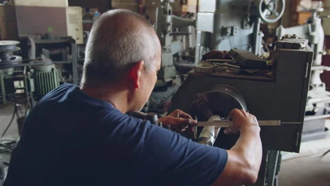 Technician asia worker using vernier caliper measure detail of workpiece Stock Footage 204054604