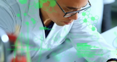 Technician bringing test probe to circuit board initiating diagnostics with Stock Footage 310282541