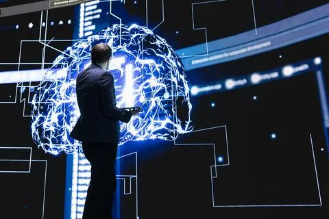 Technician completes assignments distributed by AI agent Stock Photos