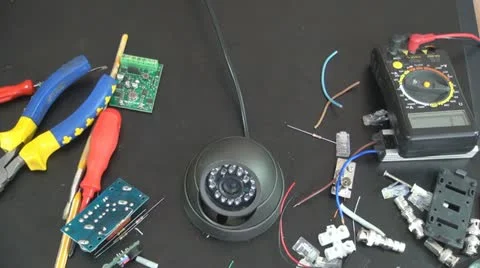 Technician Disassembling a Video Camera, Worker on Security System, Burglary  Stock Footage 12564219