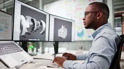 Technician Doing Jet Aircraft Engine Design Stock Footage 321157910