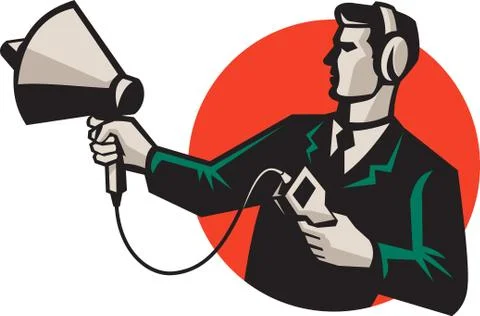 Technician engineer pointing sonar radar. Stock Illustration