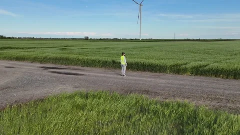 Technician Engineer In Wind Turbine 002 Stock Footage 273176755