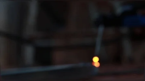 Technician focus on welding process on spark light with equipment. Stock Footage 96338543