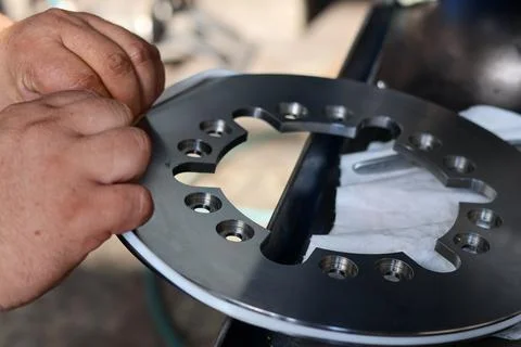 Technician Installing Piston Seal On Mechanical Component. Stock Photos