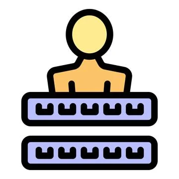 Technician installing ram memory modules in data center server イラスト素材