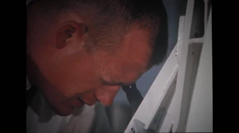 Technician looking into sextant Stock Footage 37597069