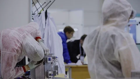 Technician Maintain Apparatus Assembly Science Lab Stock Footage 117315211