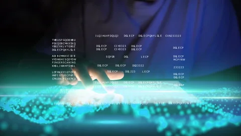 Technician maintenance the system on a tablet in a data center. Stock Footage 253247667